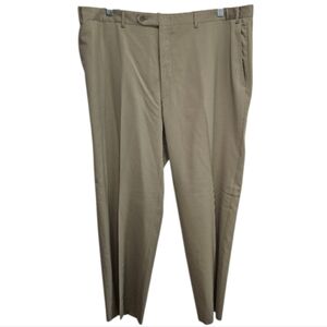 Canali Slacks Saks Fifth Avenue 100% Wool Khaki Tan Dress Pants 42 Inch Waist